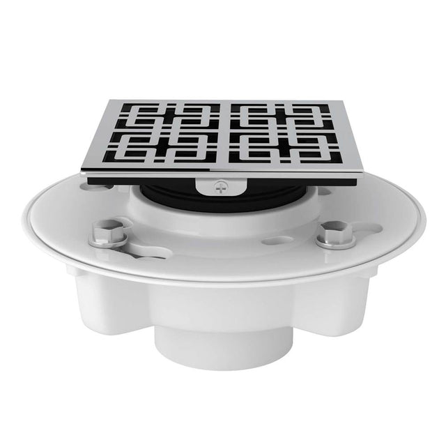 Rohl - PVC 2'' X 3'' Drain Kit With 3142 Weave Decorative Cover - Polished Chrome
