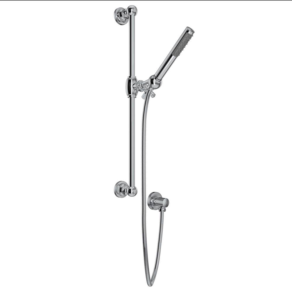 Rohl - Handshower Set With 21'' Slide Bar and Single Function Handshower - Polished Chrome