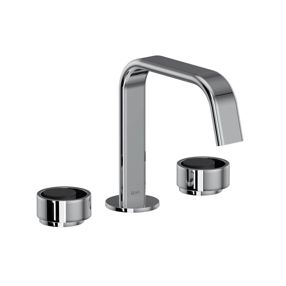 Rohl - EclissiE Widespread Lavatory Faucet With U-Spout - Polished Chrome With Matte Black