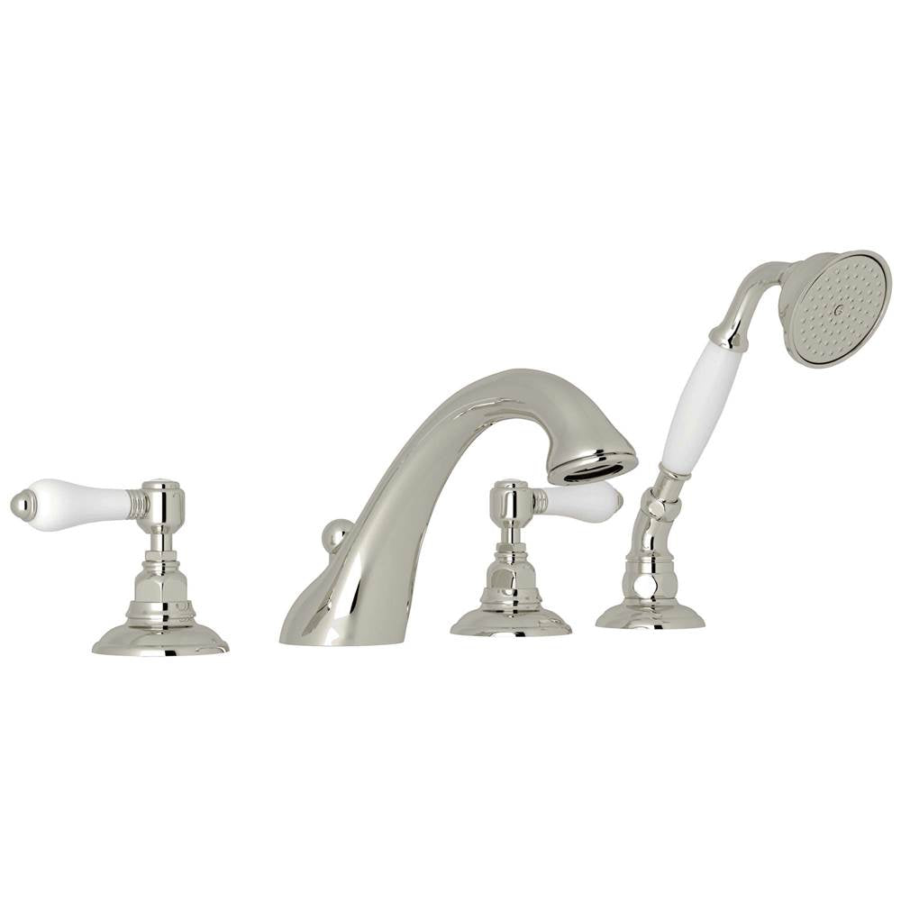 Rohl - Acqui 4-Hole Deck Mount Tub Filler - Polished Nickel
