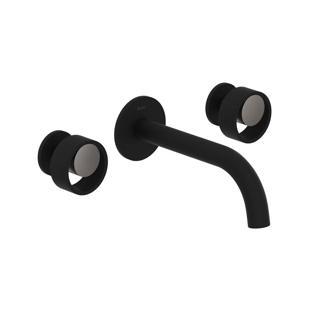 Rohl - EclissiE Wall Mount Lavatory Faucet Trim With C-Spout - Matte Black With Satin Nickel