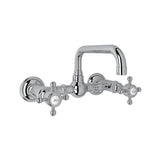 Rohl - Acqui Wall Mount Bridge Lavatory Faucet With U-Spout - Polished Chrome