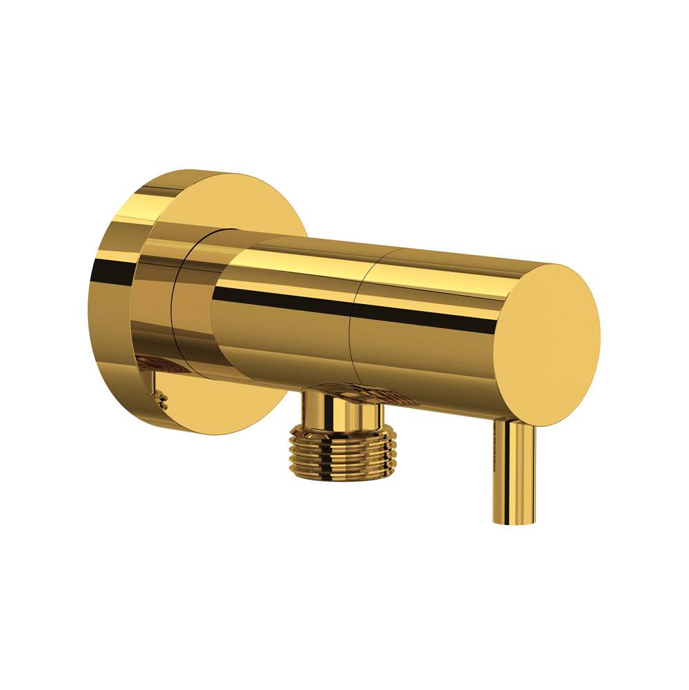 Rohl - Handshower Outlet With Integrated Volume Control - Unlacquered Brass