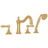 Rohl - Acqui 4-Hole Deck Mount Tub Filler - Unlacquered Brass