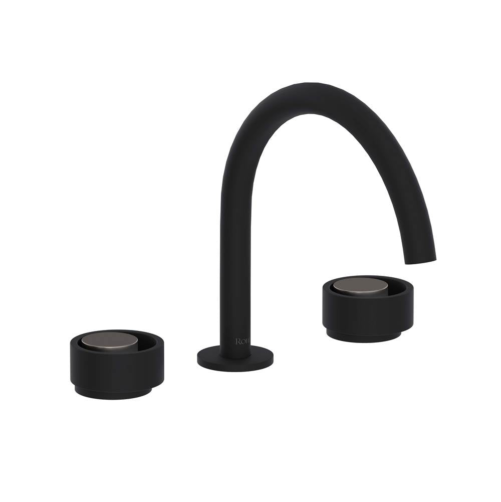 Rohl - EclissiE Widespread Lavatory Faucet With C-Spout - Matte Black With Satin Nickel