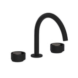 Rohl - EclissiE Widespread Lavatory Faucet With C-Spout - Matte Black With Satin Nickel