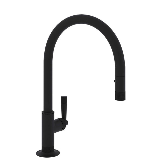 Rohl - Graceline Pull-Down Kitchen Faucet With C-Spout - Matte Black