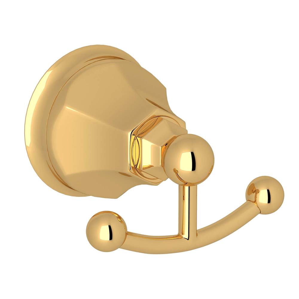 Rohl - Palladian Double Robe Hook - Italian Brass