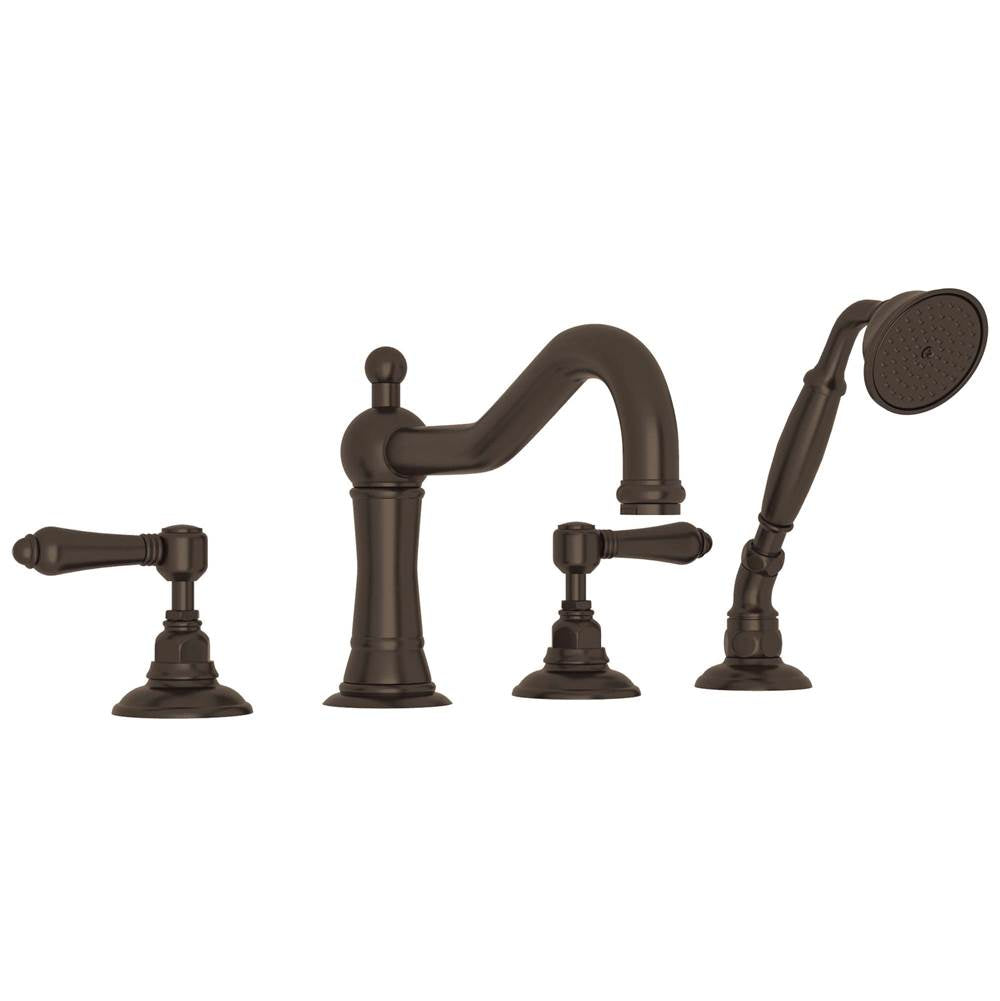 Rohl - Acqui 4-Hole Deck Mount Tub Filler - Tuscan Brass