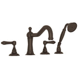 Rohl - Acqui 4-Hole Deck Mount Tub Filler - Tuscan Brass