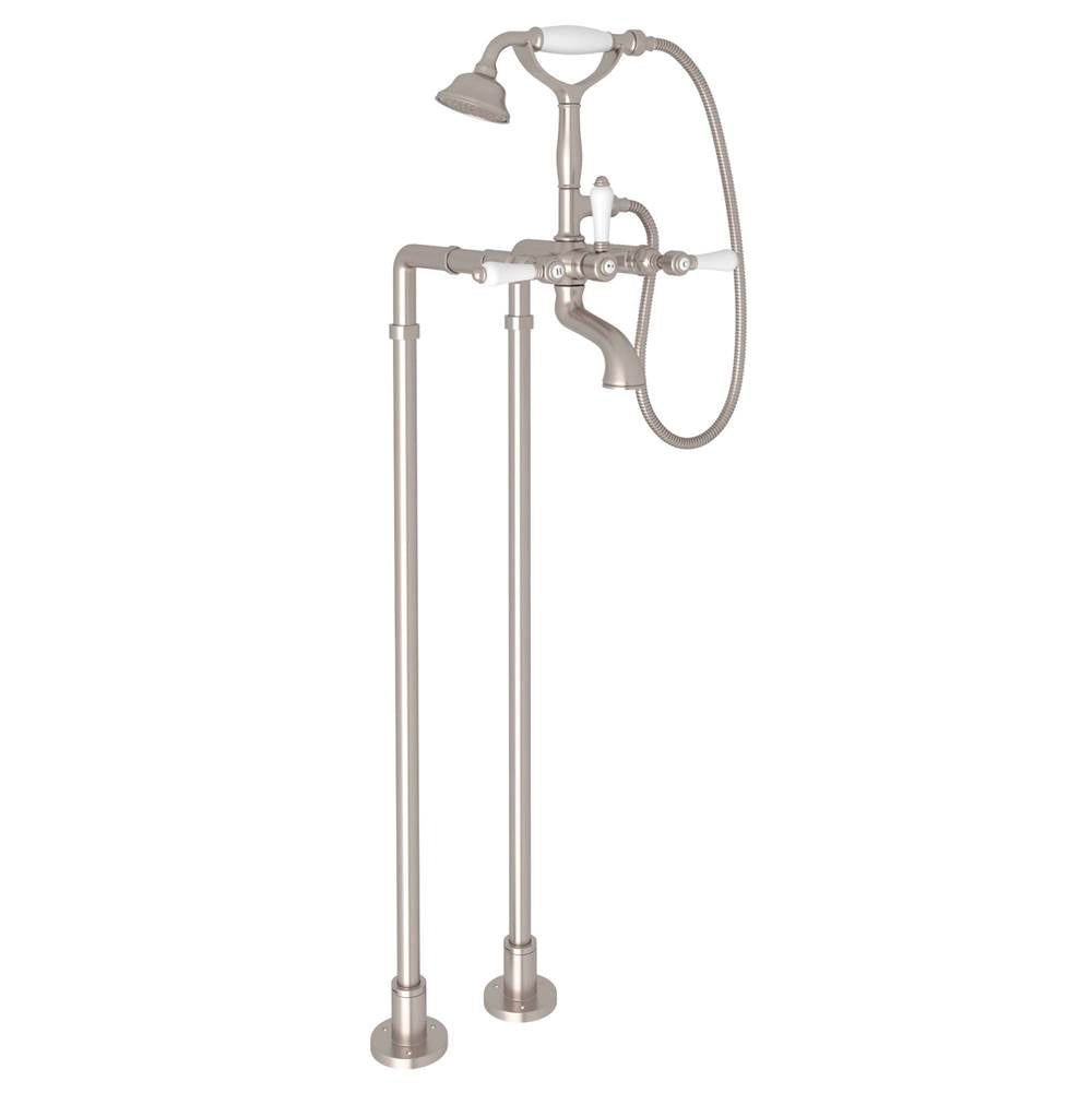 Rohl - Floor Mount Tub Filler - Satin Nickel