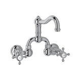 Rohl - Acqui Wall Mount Bridge Lavatory Faucet With Column Spout - Polished Chrome