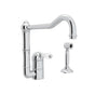Rohl - Acqui Extended Spout Kitchen Faucet With Side Spray - Polished Chrome