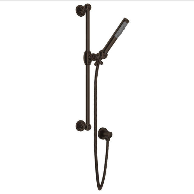Rohl - Handshower Set With 21'' Slide Bar and Single Function Handshower - Tuscan Brass