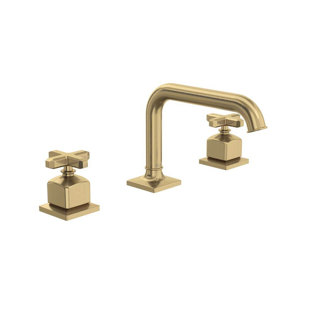 Rohl - ApothecaryE Widespread Lavatory Faucet With U-Spout - Antique Gold