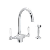 Rohl - San Julio Two Handle Kitchen Faucet With Side Spray - Polished Chrome