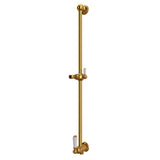 Rohl - 25'' Slide Bar With Integrated Volume Control And Outlet - Unlacquered Brass