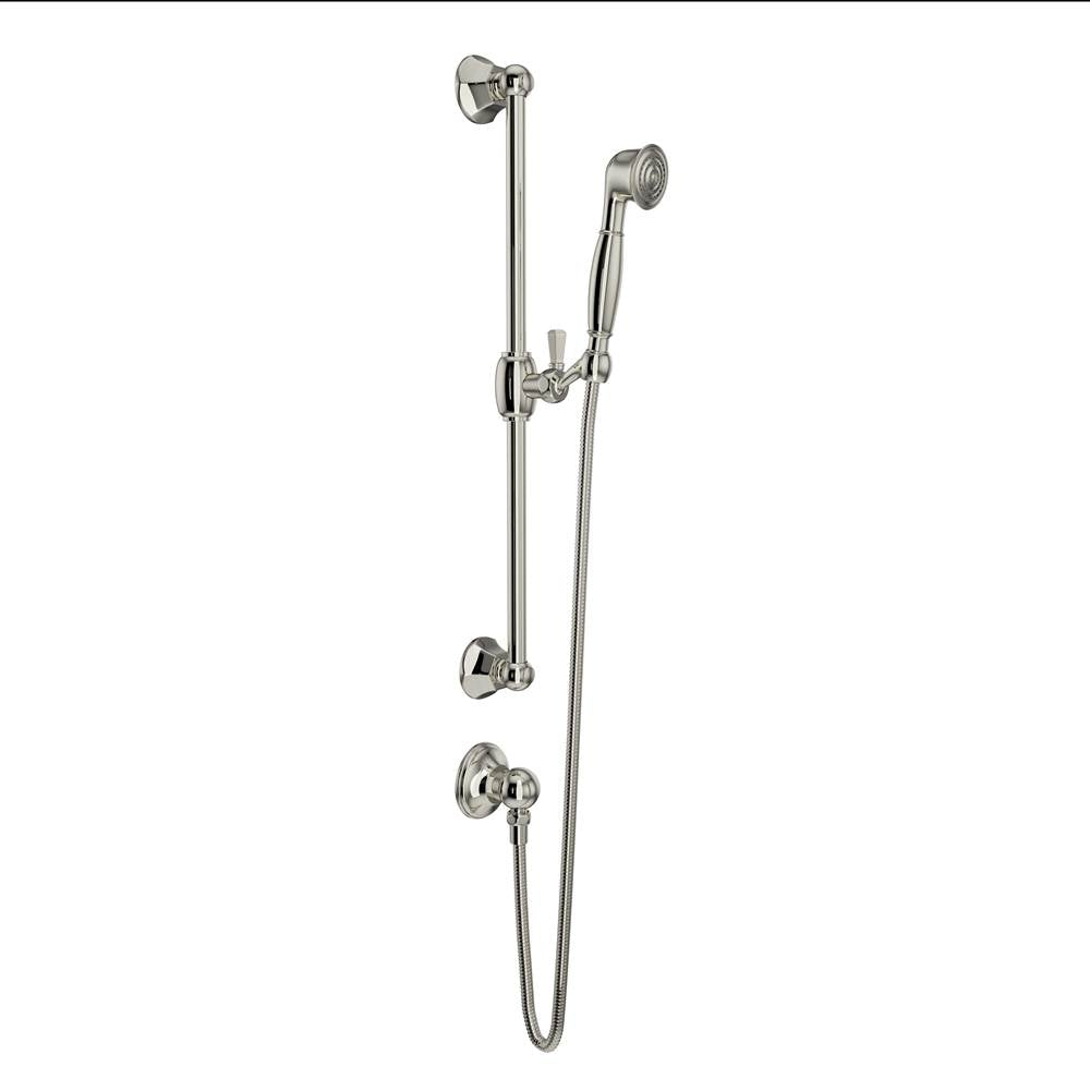 Rohl - Handshower Set With 24'' Slide Bar and Single Function Handshower - Polished Nickel