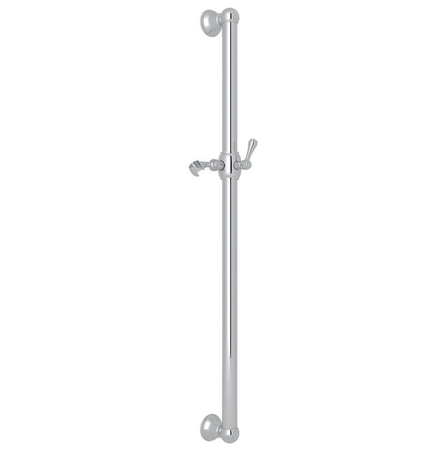 Rohl - 36'' Grab Bar With Sliding Handshower Holder - Polished Chrome