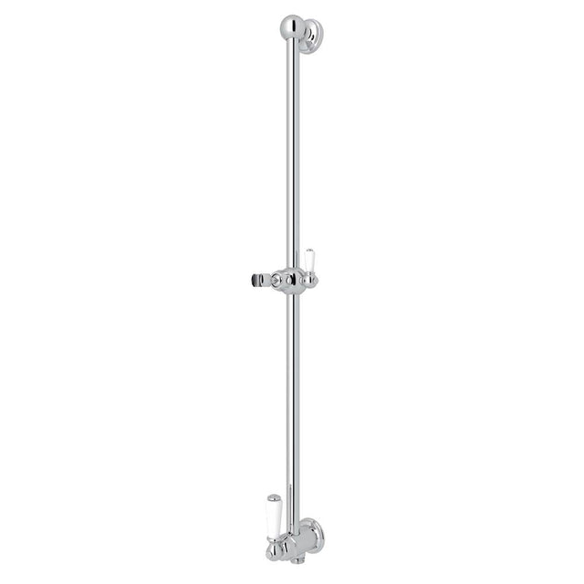 Rohl - 25'' Slide Bar With Integrated Volume Control And Outlet - Polished Chrome