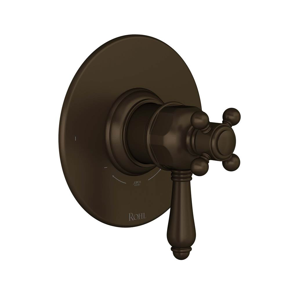 Rohl - 1/2'' Therm & Pressure Balance Trim With 2 Functions - Tuscan Brass