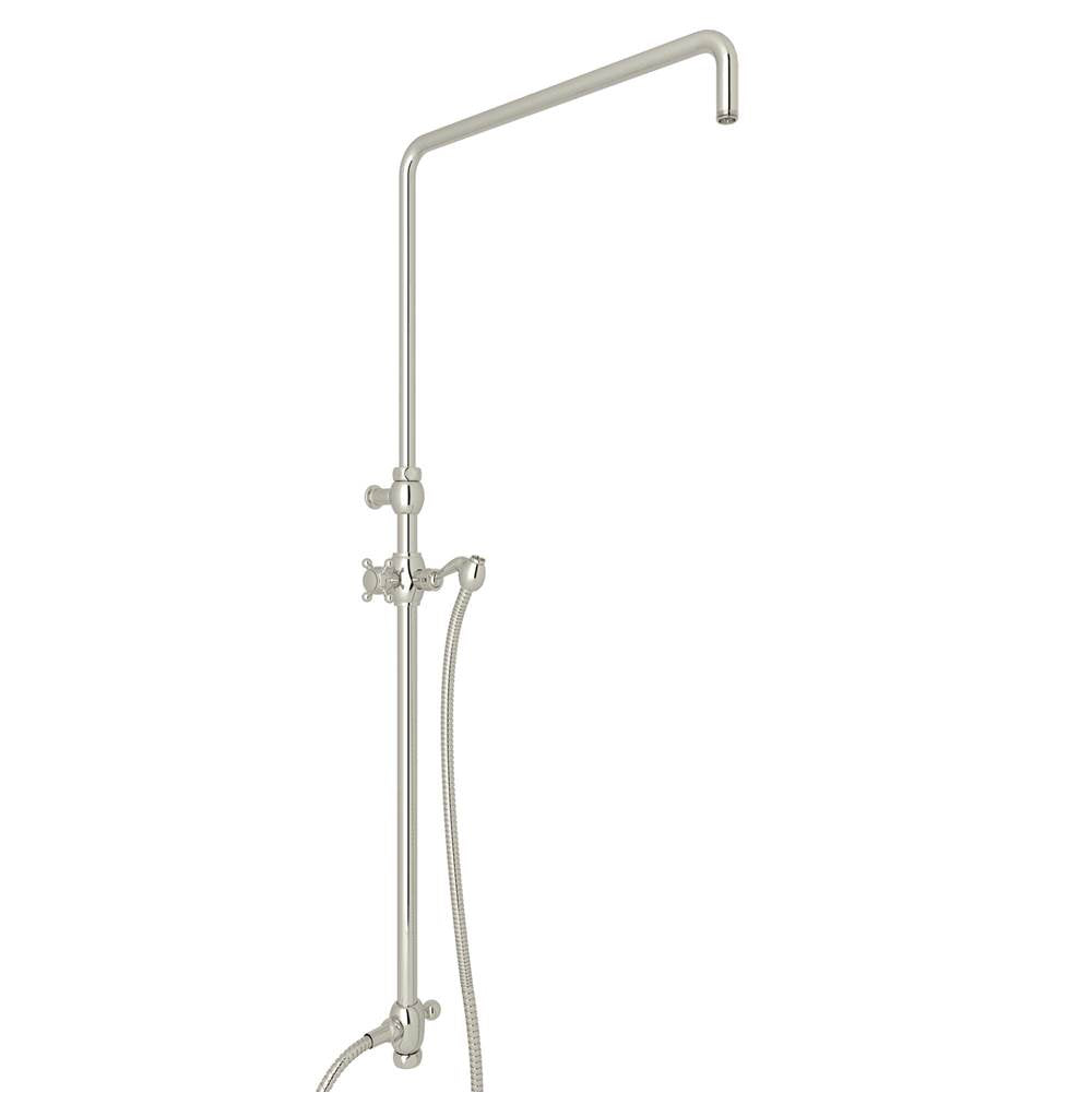 Rohl - Riser With Diverter, Hose And Sliding Handshower Holder - Polished Nickel