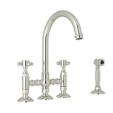Rohl - San Julio Bridge Kitchen Faucet With Side Spray - Polished Nickel