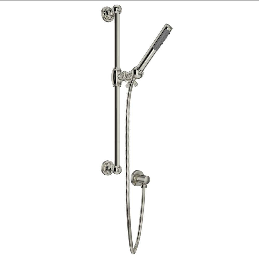 Rohl - Handshower Set With 21'' Slide Bar and Single Function Handshower - Polished Nickel