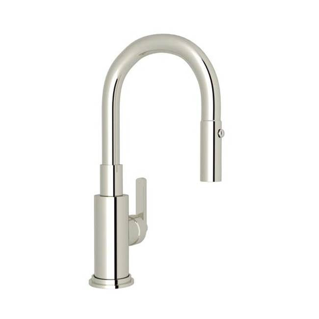 Rohl - Lombardia Pull-Down Bar/Food Prep Kitchen Faucet - Polished Nickel