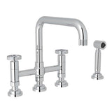 Rohl - CampoE Bridge Kitchen Faucet With Side Spray - Polished Chrome