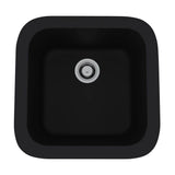 Rohl - AlliaE 18'' Fireclay Single Bowl Bar/Food Prep Kitchen Sink - Satin Black