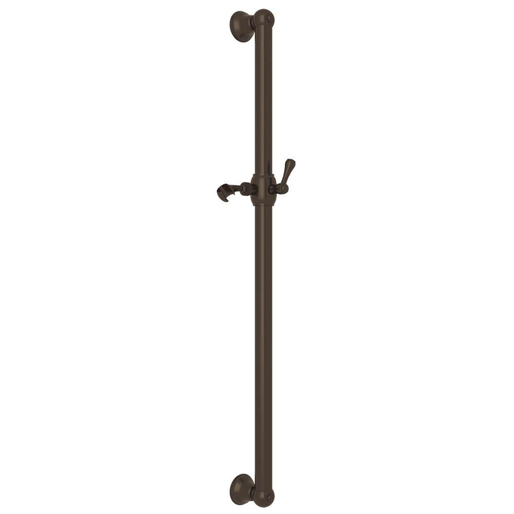 Rohl - 36'' Grab Bar With Sliding Handshower Holder - Tuscan Brass
