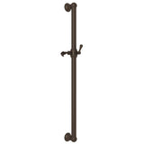 Rohl - 36'' Grab Bar With Sliding Handshower Holder - Tuscan Brass