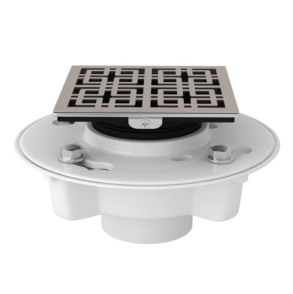Rohl - PVC 2'' X 3'' Drain Kit With 3142 Weave Decorative Cover - Satin Nickel