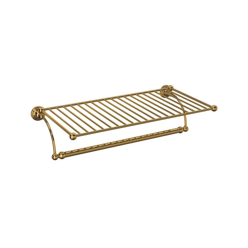 Rohl - EdwardianE Wall Mount Towel Shelf - Unlacquered Brass