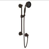 Rohl - Handshower Set With 22'' Slide Bar and 3-Function Handshower - Tuscan Brass