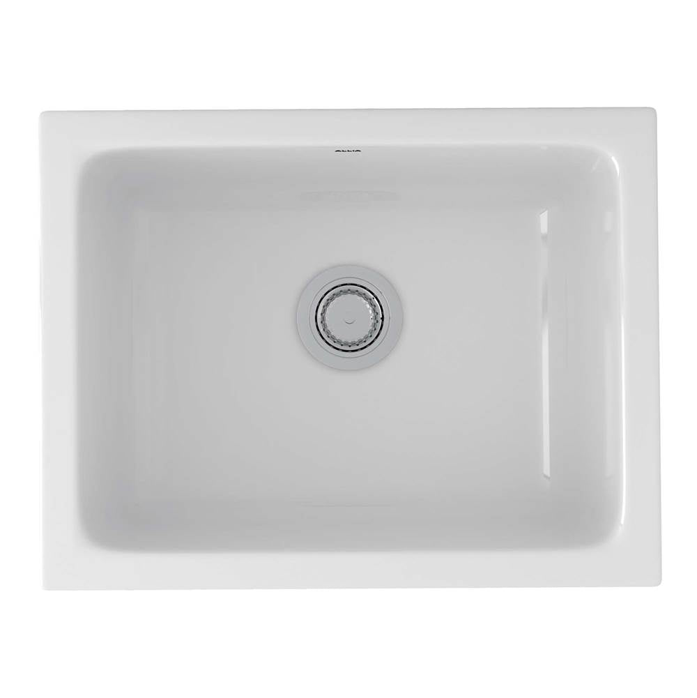 Rohl - AlliaE 24'' Fireclay Single Bowl Undermount Kitchen Or Laundry Sink - White