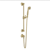 Rohl - Handshower Set With 24'' Slide Bar and Single Function Handshower - Unlacquered Brass