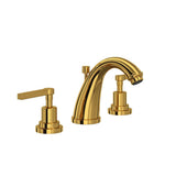 Rohl - Lombardia Widespread Lavatory Faucet With C-Spout - Unlacquered Brass