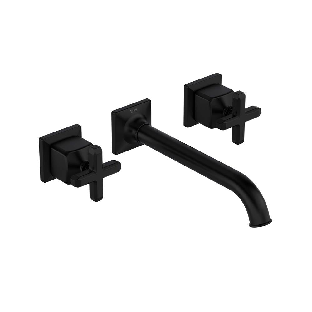 Rohl - ApothecaryE Wall Mount Lavatory Faucet Trim - Matte Black