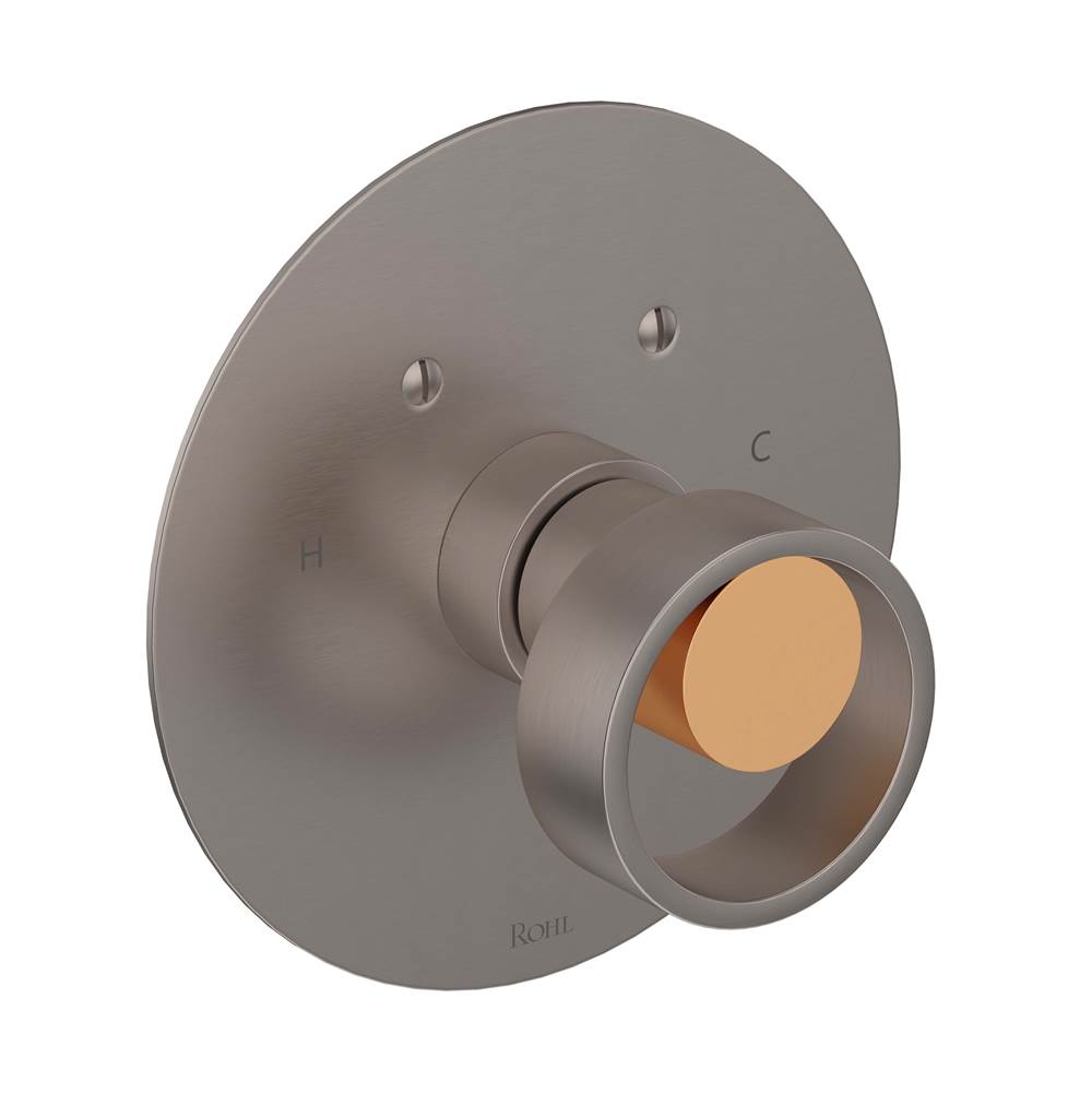 Rohl - EclissiE 3/4'' Thermostatic Trim Without Volume Control - Satin Nickel With Satin Gold