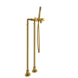 Rohl - Lombardia Floor Mount Tub Filler - Unlacquered Brass