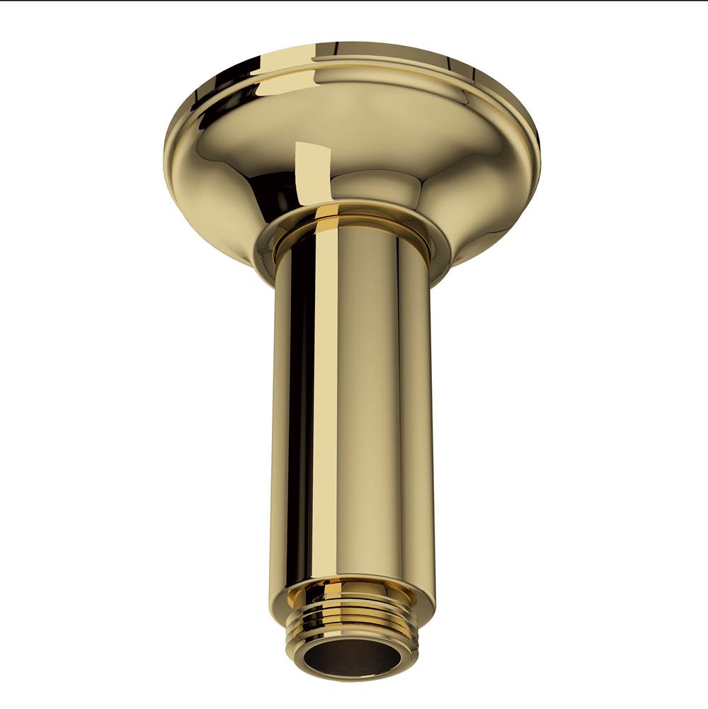 Rohl - 4'' Ceiling Mount Shower Arm - Unlacquered Brass