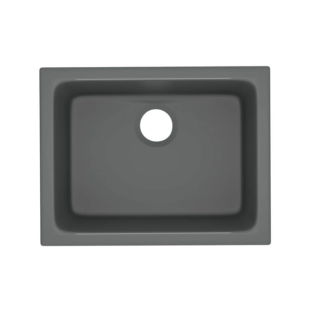 Rohl - AlliaE 24'' Fireclay Single Bowl Undermount Kitchen Or Laundry Sink - Satin Grey