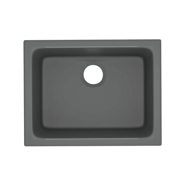 Rohl - AlliaE 24'' Fireclay Single Bowl Undermount Kitchen Or Laundry Sink - Satin Grey