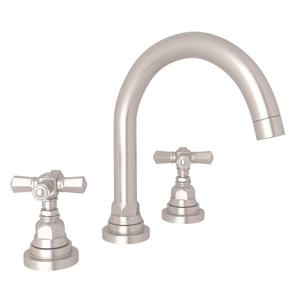 Rohl - San GiovanniE Widespread Lavatory Faucet With C-Spout - Satin Nickel