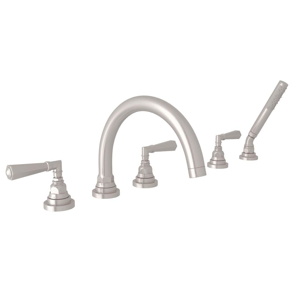 Rohl - San GiovanniE 5-Hole Deck Mount Tub Filler - Satin Nickel