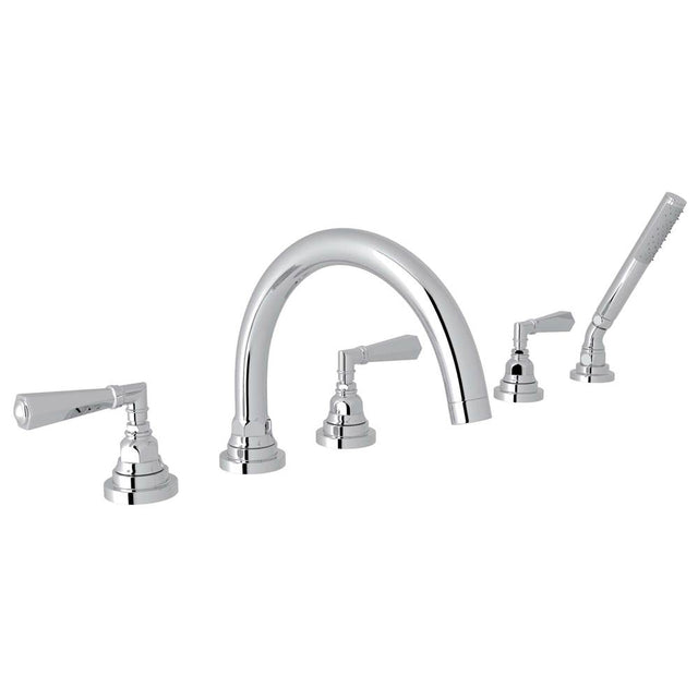 Rohl - San GiovanniE 5-Hole Deck Mount Tub Filler - Polished Chrome