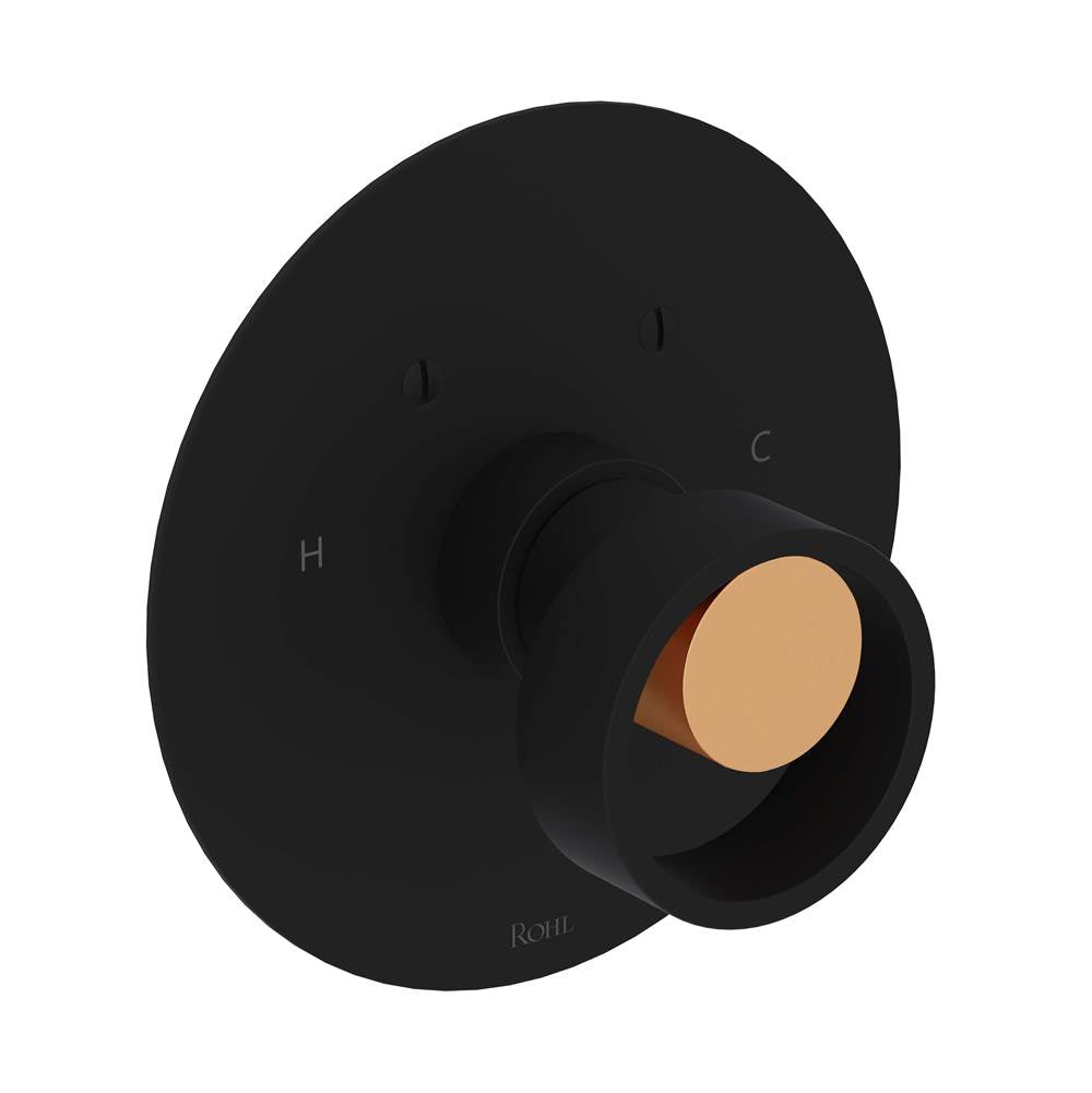 Rohl - EclissiE 3/4'' Thermostatic Trim Without Volume Control - Matte Black With Satin Gold