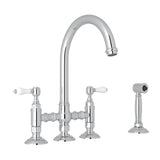 Rohl - San Julio Bridge Kitchen Faucet With Side Spray - Polished Chrome